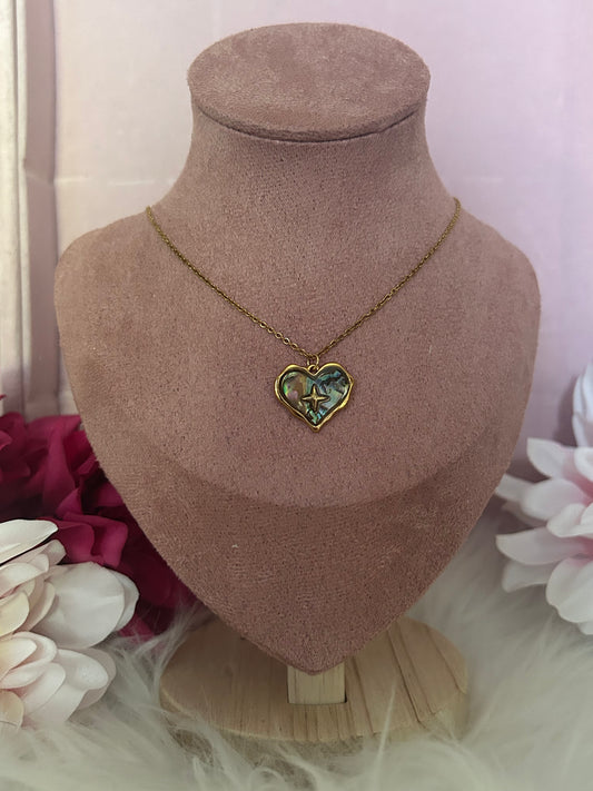 Roestvrijstalen Ketting met Elegante Parelmoeren Hart| Beautiva Boutique