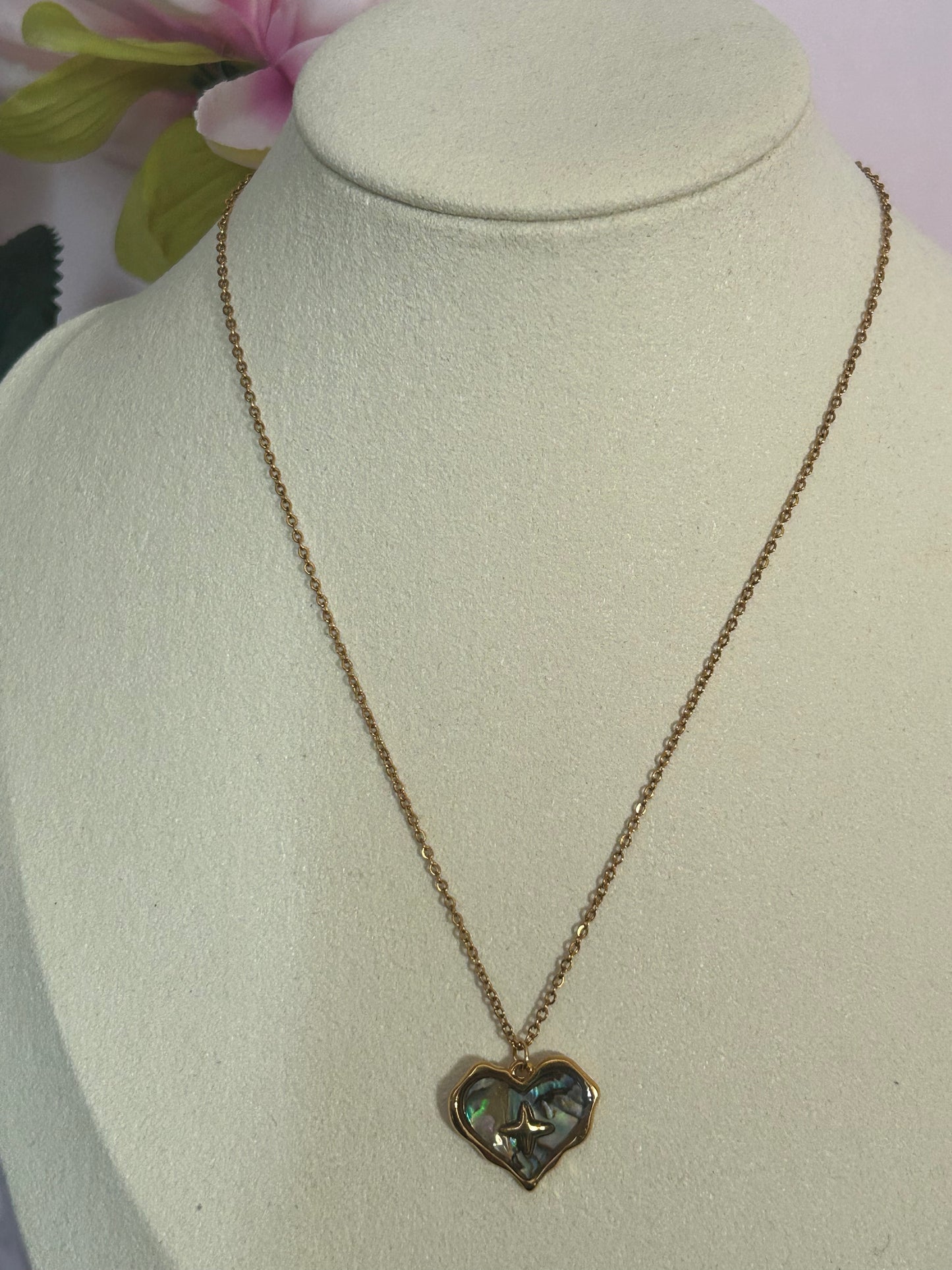 Roestvrijstalen Ketting met Elegante Parelmoeren Hart| Beautiva Boutique