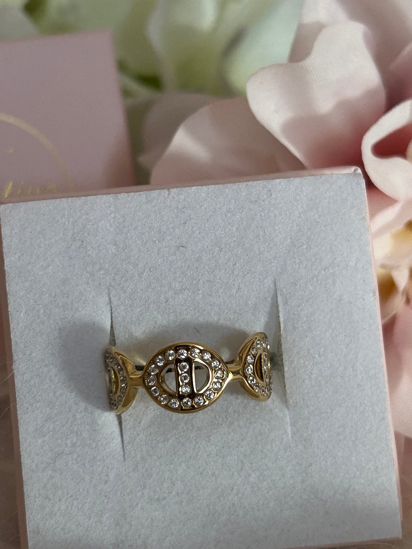 Vergulde Roestvrijstalen Circel Design Ring| Beautiva Boutique