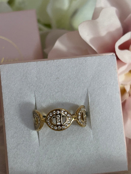 Vergulde Roestvrijstalen Circel Design Ring| Beautiva Boutique