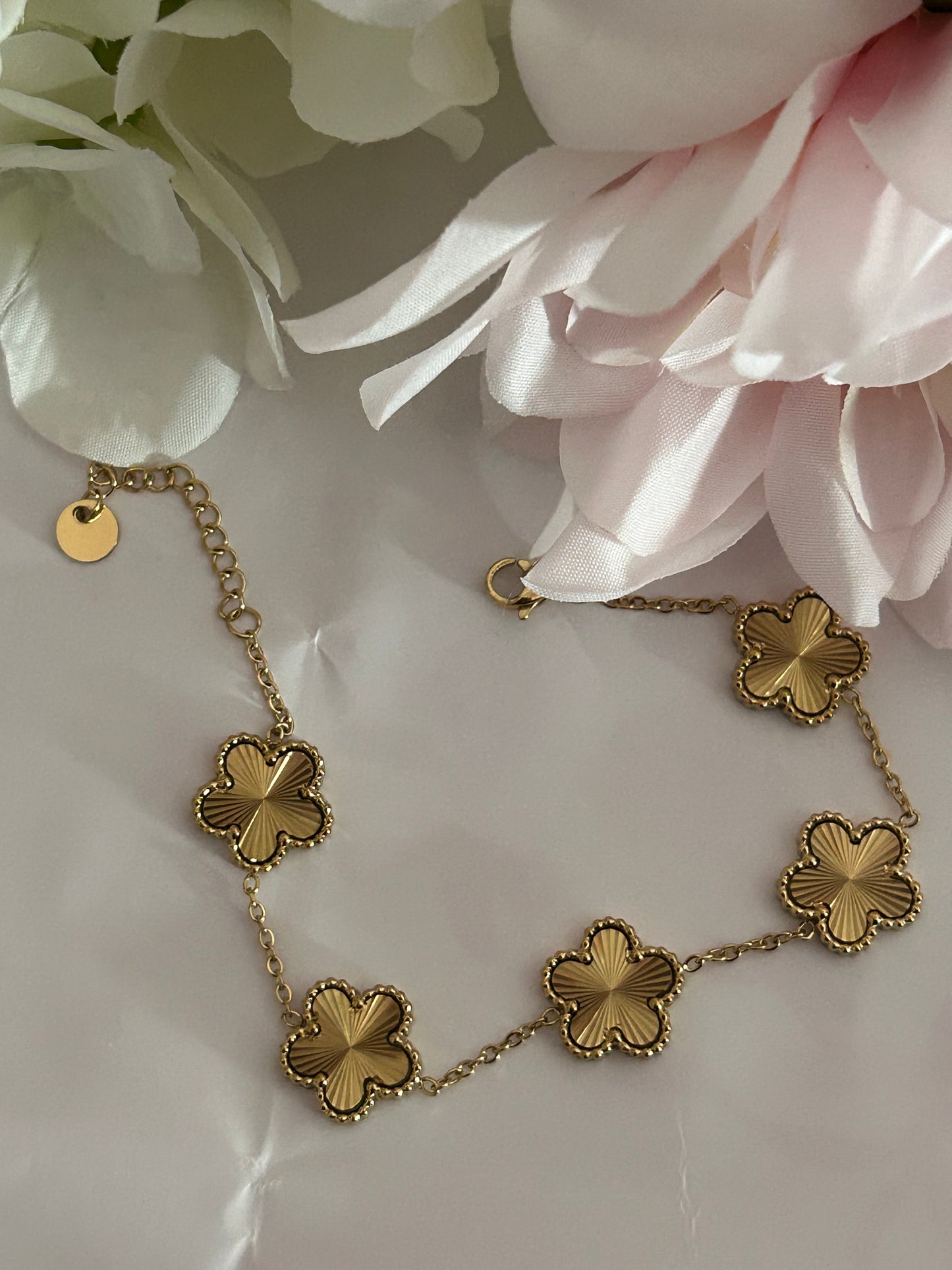 Roestvrijstalen 14 Karaats Vergulde klaver armband |Beautiva Boutique