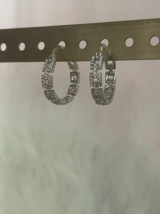 Zilverkleurige RVS Oorbellen Zirkonia | Beautiva Boutique