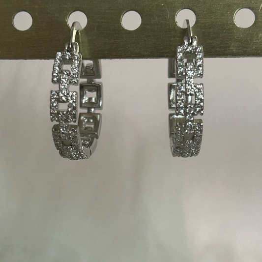 Zilverkleurige RVS Oorbellen Zirkonia | Beautiva Boutique