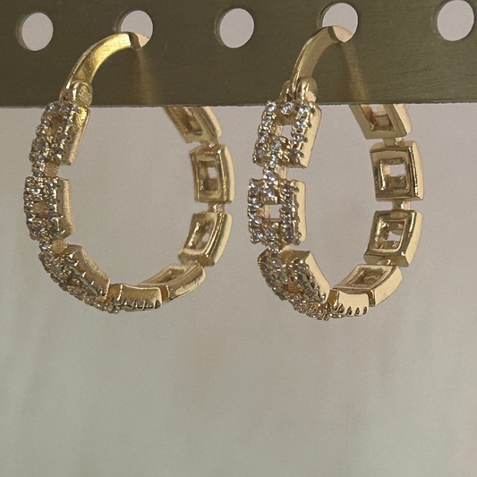 18K Vergulde RVS Oorbellen  met Zirconia, Goud & Zilverkleurig| Beautiva Boutique