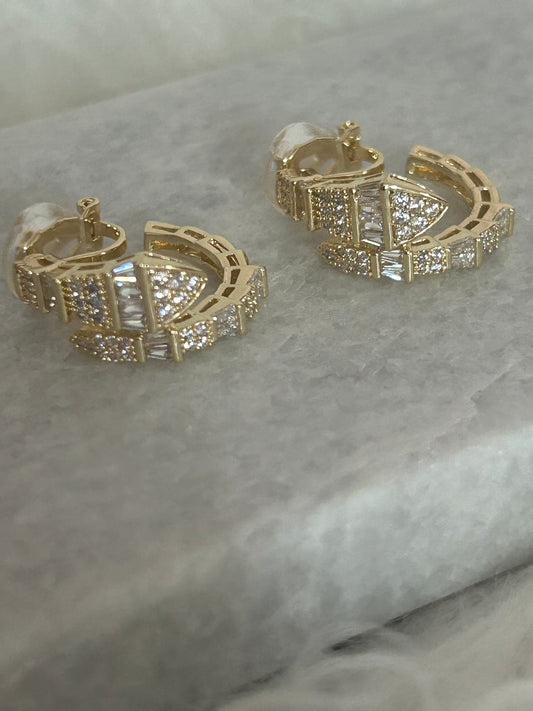 Elegante Clip Creolen Oorbellen met Stralende Strass: Or jaune|Beautiva Boutique