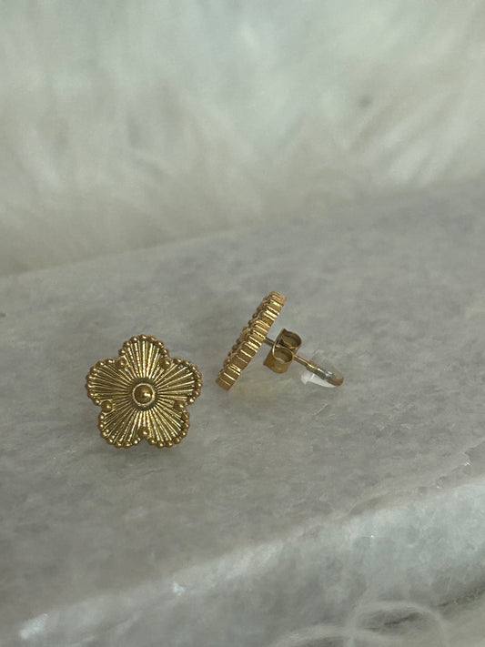 Klaver Oorbel 14 Karaat Goud Verguld Roestvrijstaal |Beautiva Boutiique