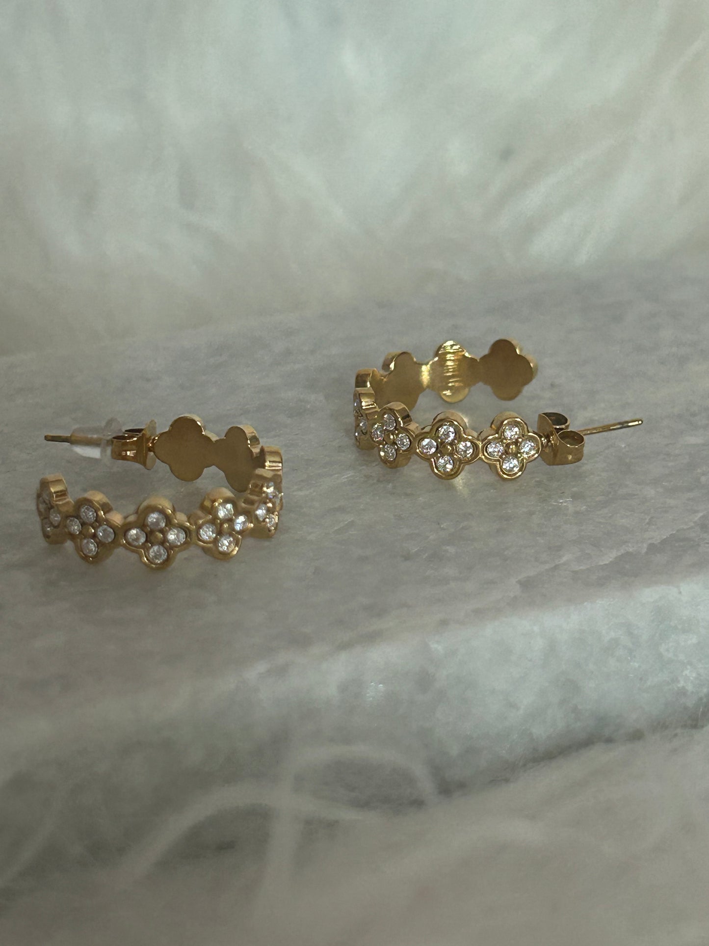 Klaver Oorringen 14 Karaats Verguld Goud Roestvrijstaal Oorbel|Beautiva Boutique