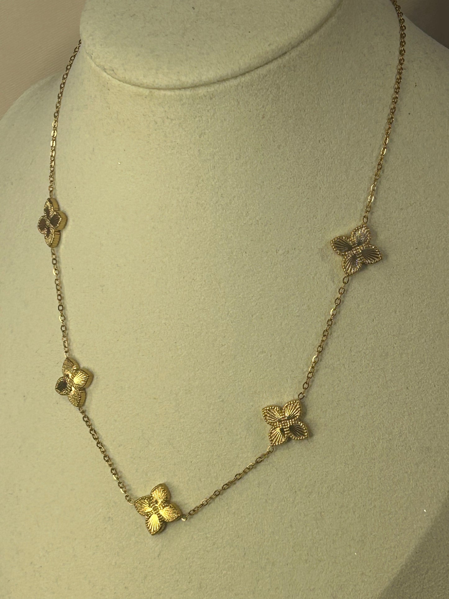 Butterfly Bloom Ketting, 18K verguld RVS | Beautiva Boutique