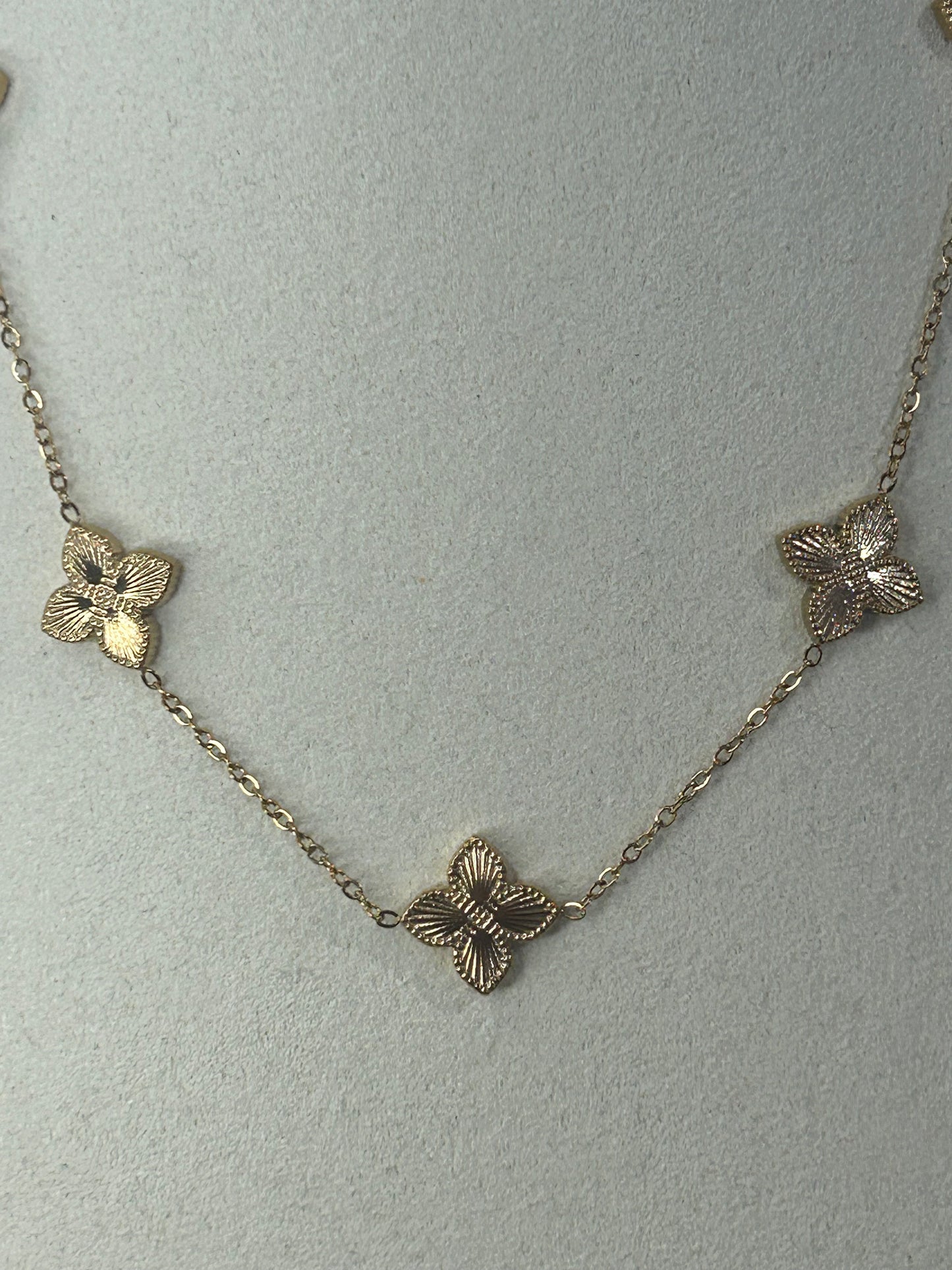 Butterfly Bloom Ketting, 18K verguld RVS | Beautiva Boutique