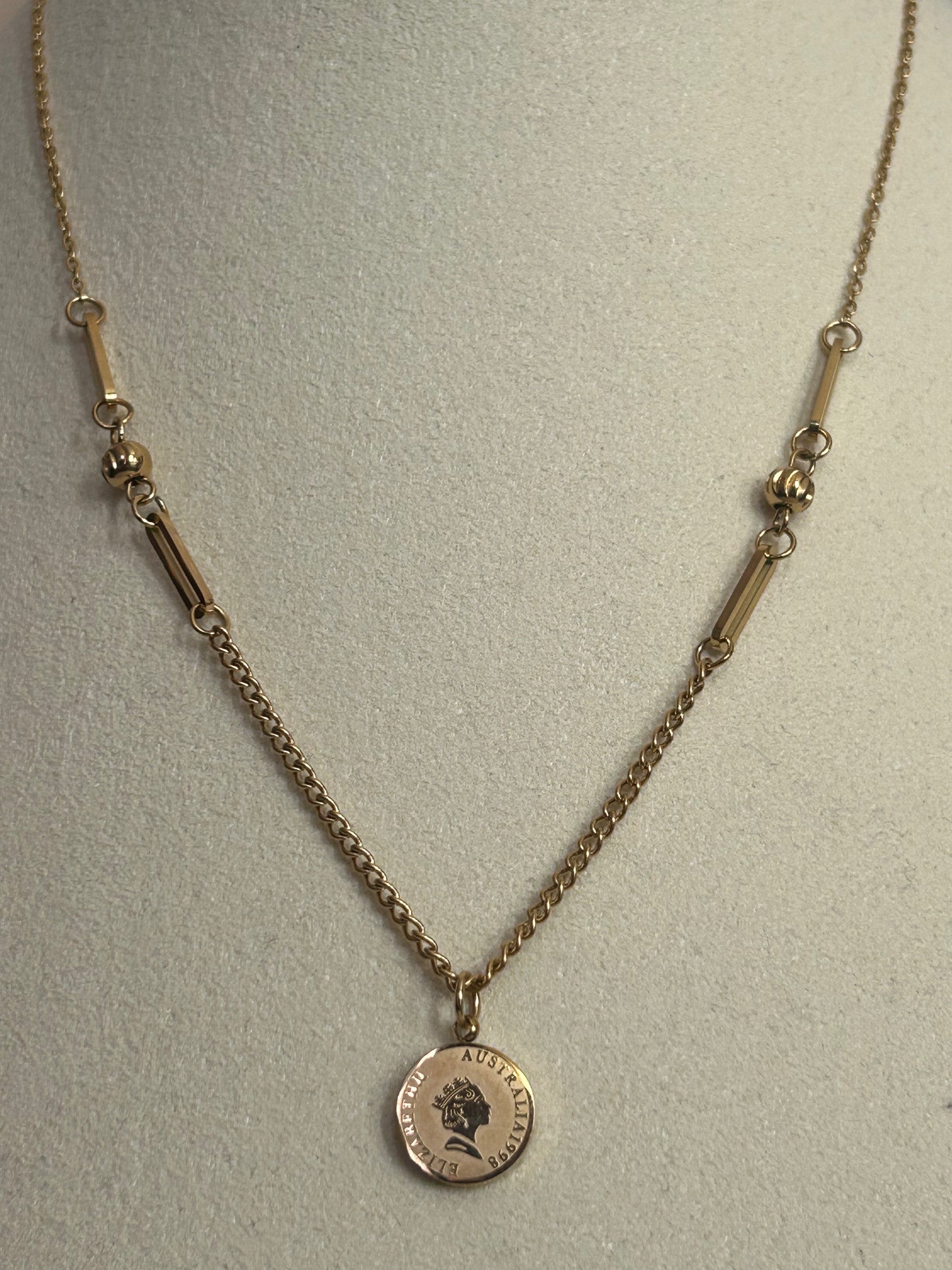 Fijne kettinghanger muntstuk verguld roestvrij staal Goud | Beautiva Boutique