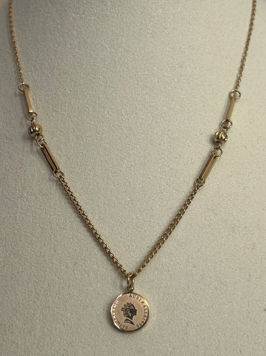 Fijne kettinghanger muntstuk verguld roestvrij staal Goud | Beautiva Boutique