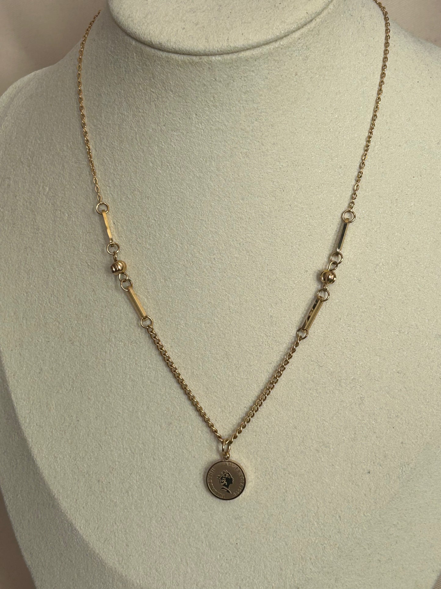 Fijne kettinghanger muntstuk verguld roestvrij staal Goud | Beautiva Boutique