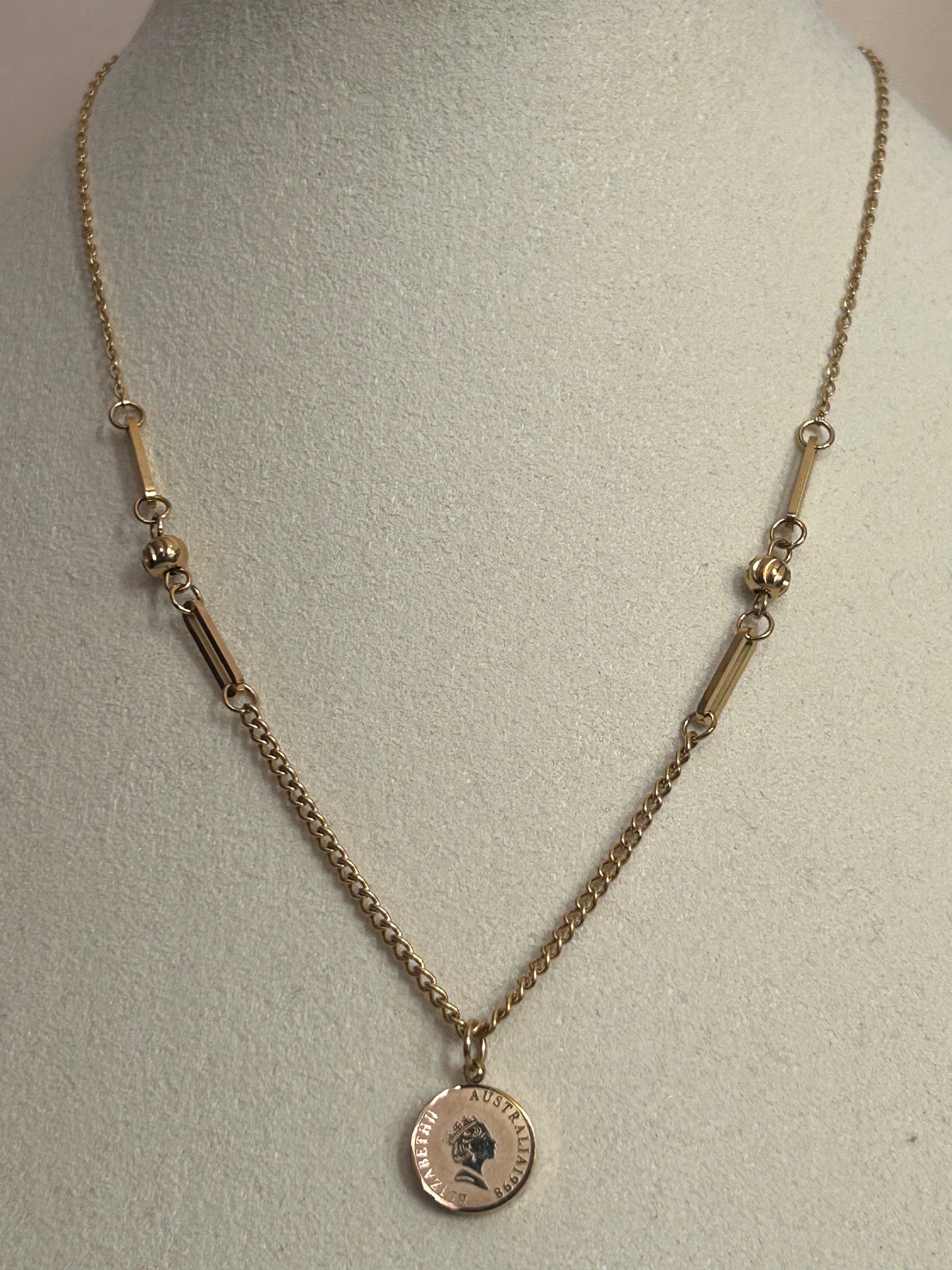 Fijne kettinghanger muntstuk verguld roestvrij staal Goud | Beautiva Boutique