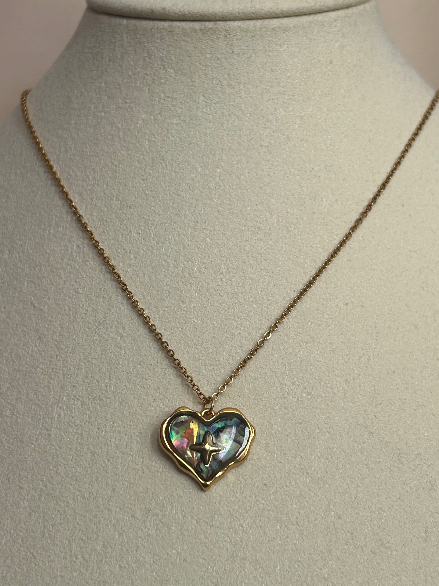 Roestvrijstalen Ketting met Elegante Parelmoeren Hart| Beautiva Boutique
