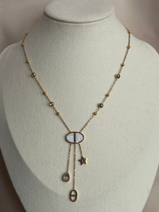 Elegante Roestvrijstalen Design hanger met bedels Ketting|Beautiva Boutique
