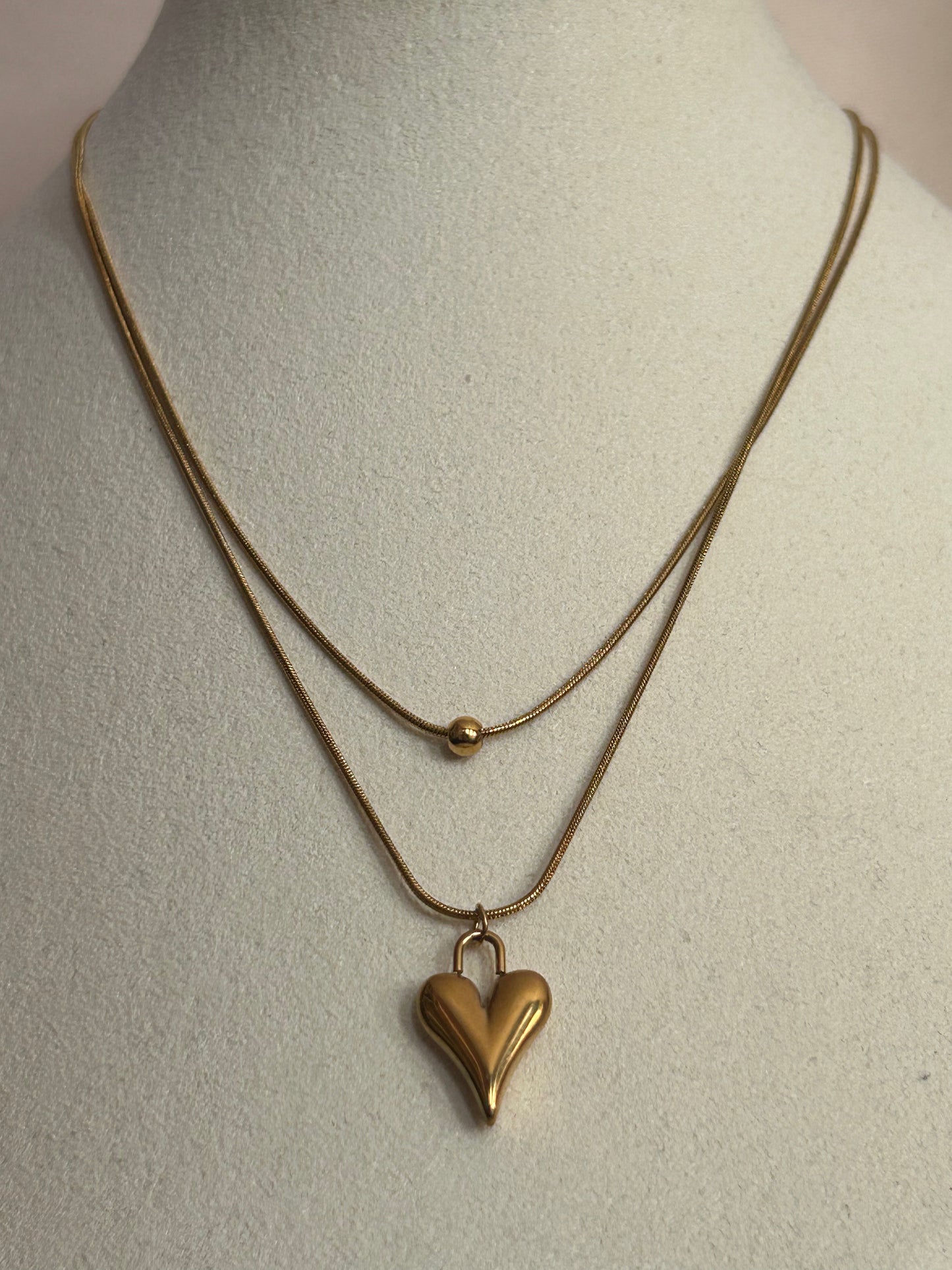Dubbele Wikkelketting Gouden Hart Chic, Modern Minimalistisch |Beautiva Boutique