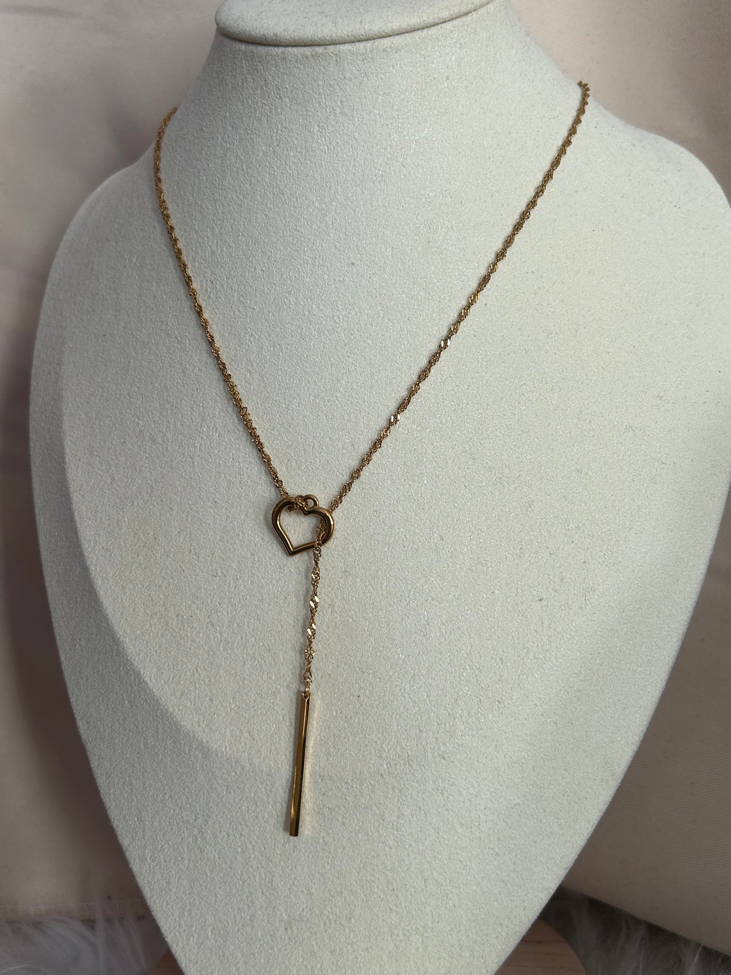 Verfijnde Hart Ketting Roestvrij Staal Goud |Beautiva Boutique