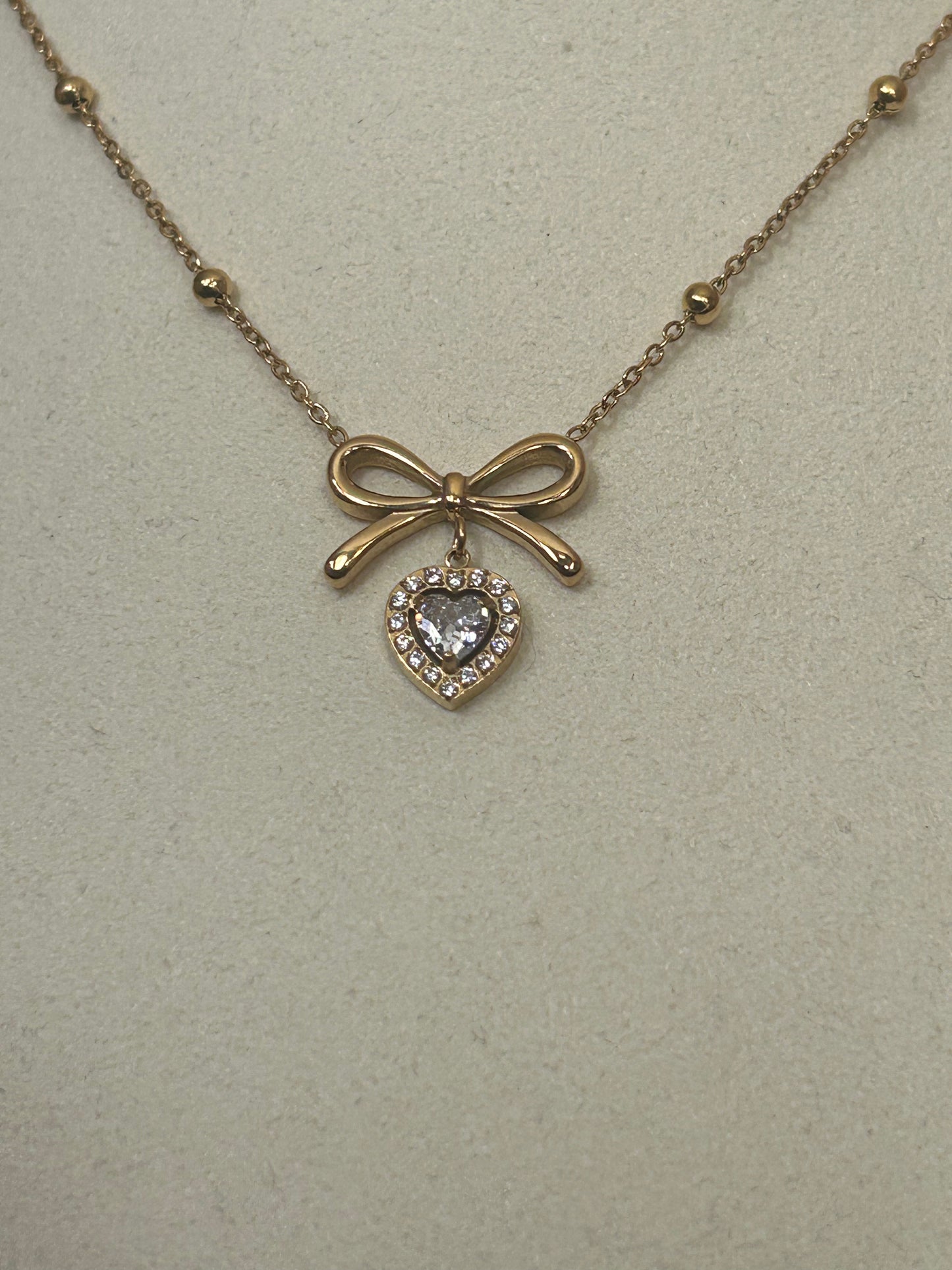 Vergulde Ketting van Roestvrij Staal – Hanger met Knoop en Hart Goud | Beautiva Boutique
