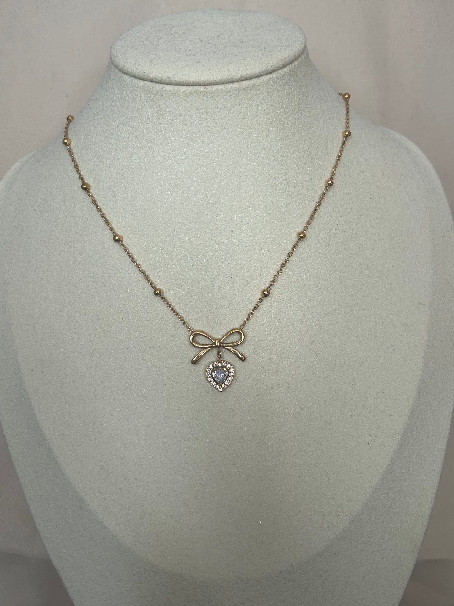 Vergulde Ketting van Roestvrij Staal – Hanger met Knoop en Hart Goud | Beautiva Boutique