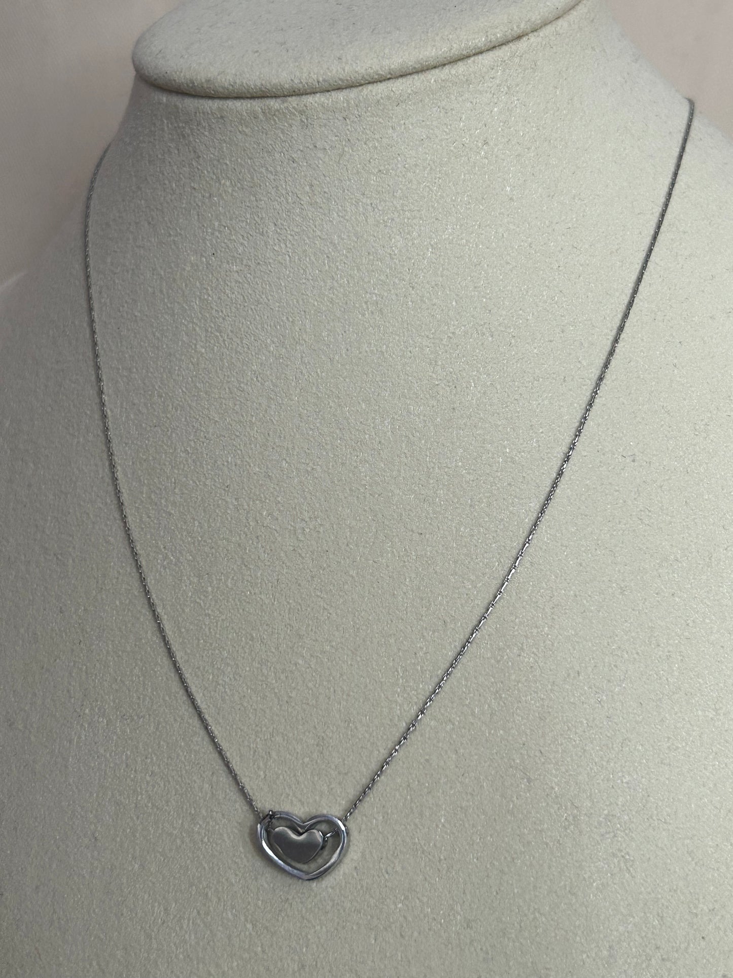 Dubbel omrande hartketting roestvrij staal eeuwige liefde: Argent|Beautiva Boutique