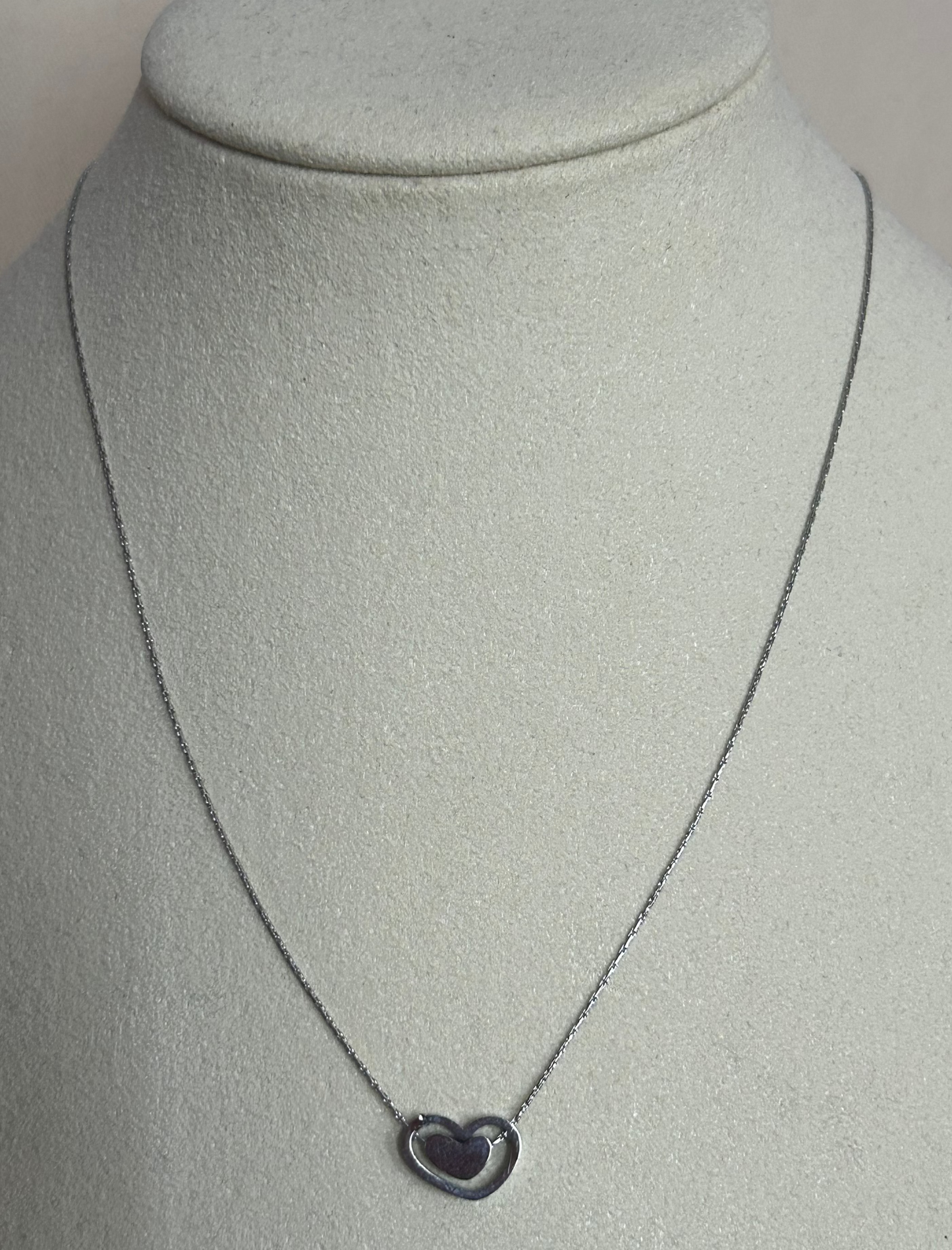 Dubbel omrande hartketting roestvrij staal eeuwige liefde: Argent|Beautiva Boutique