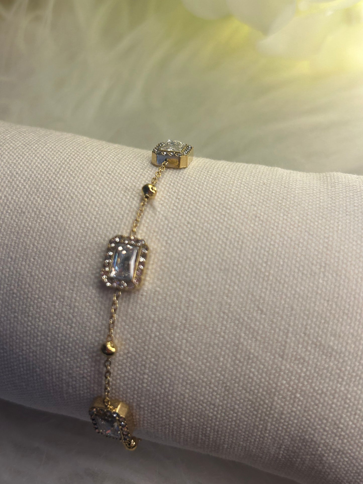 Strass Armband Rechthoek van Roestvrij Staal – Chique en Verfijnd: |Beautiva Boutique