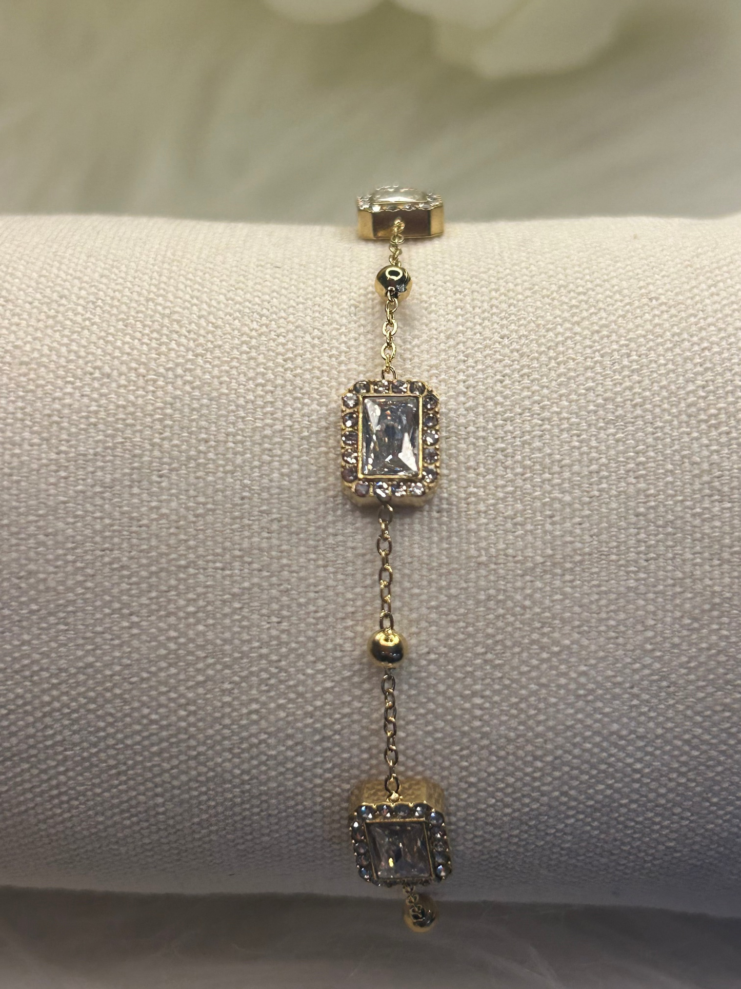 Strass Armband Rechthoek van Roestvrij Staal – Chique en Verfijnd: |Beautiva Boutique