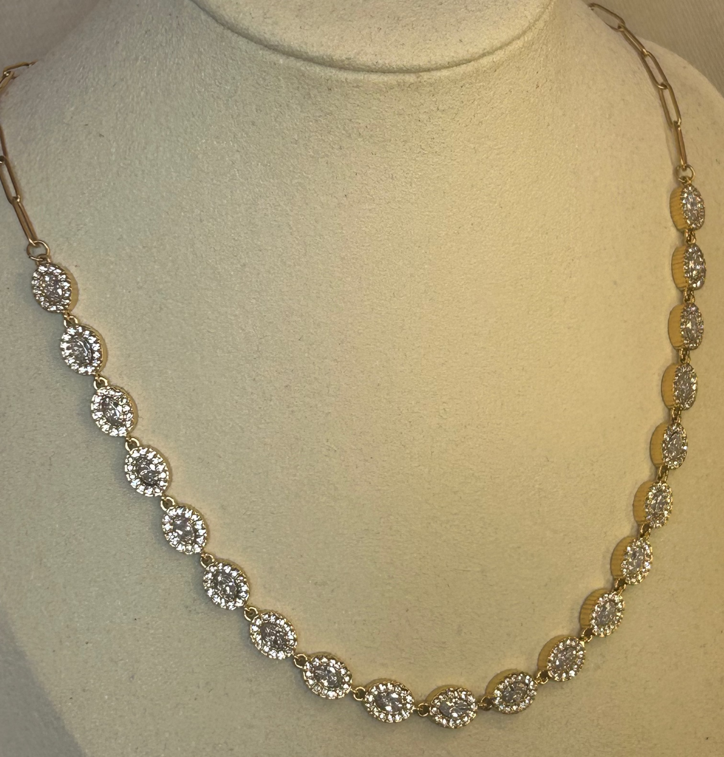 Strassketting van roestvrij staal – tijdloze glans: Verguld |Beautiva Boutique