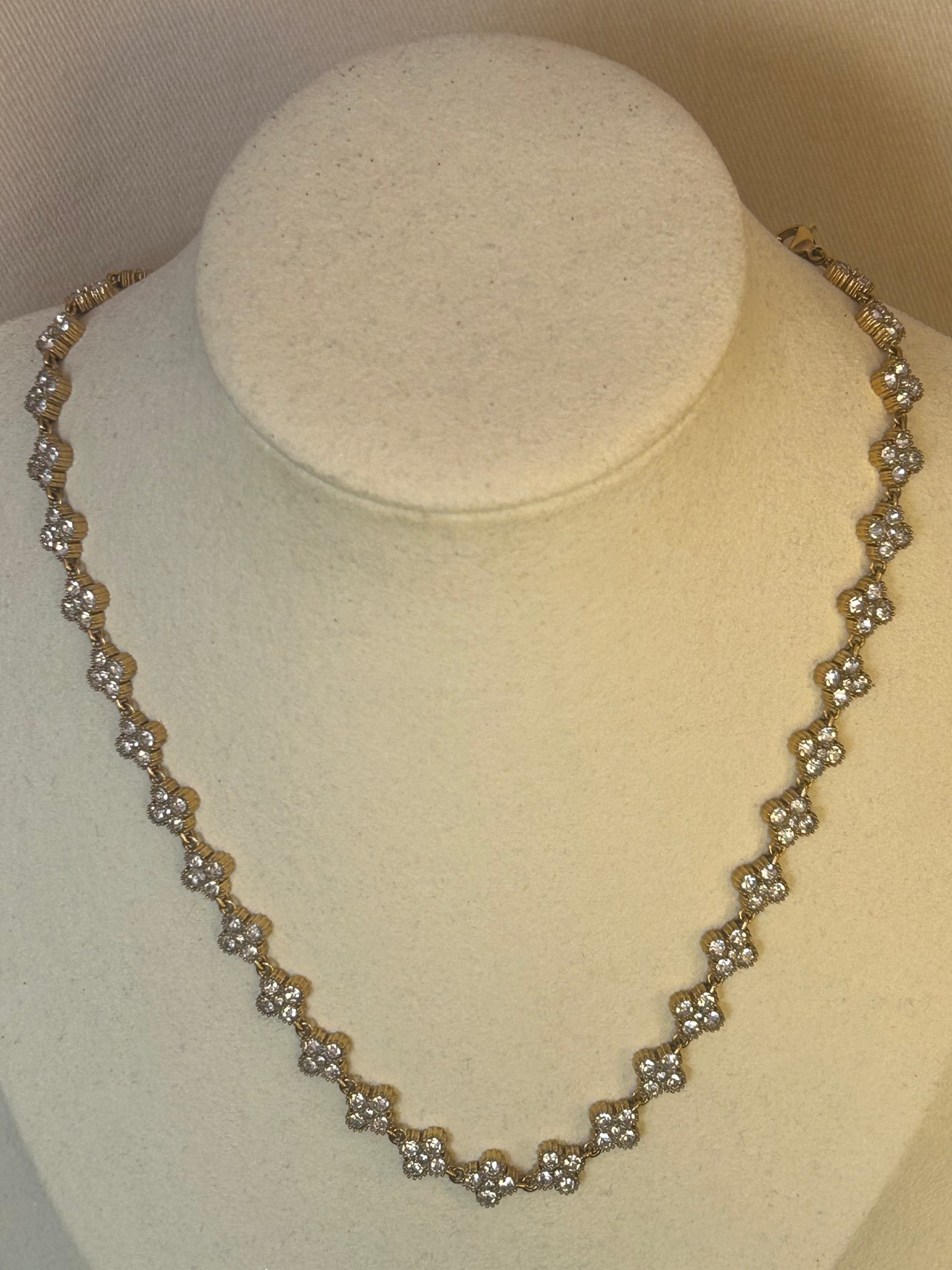 Luxe Roestvrijstalen bloemenketting met pavé zirkonia's |Beautiva Boutique