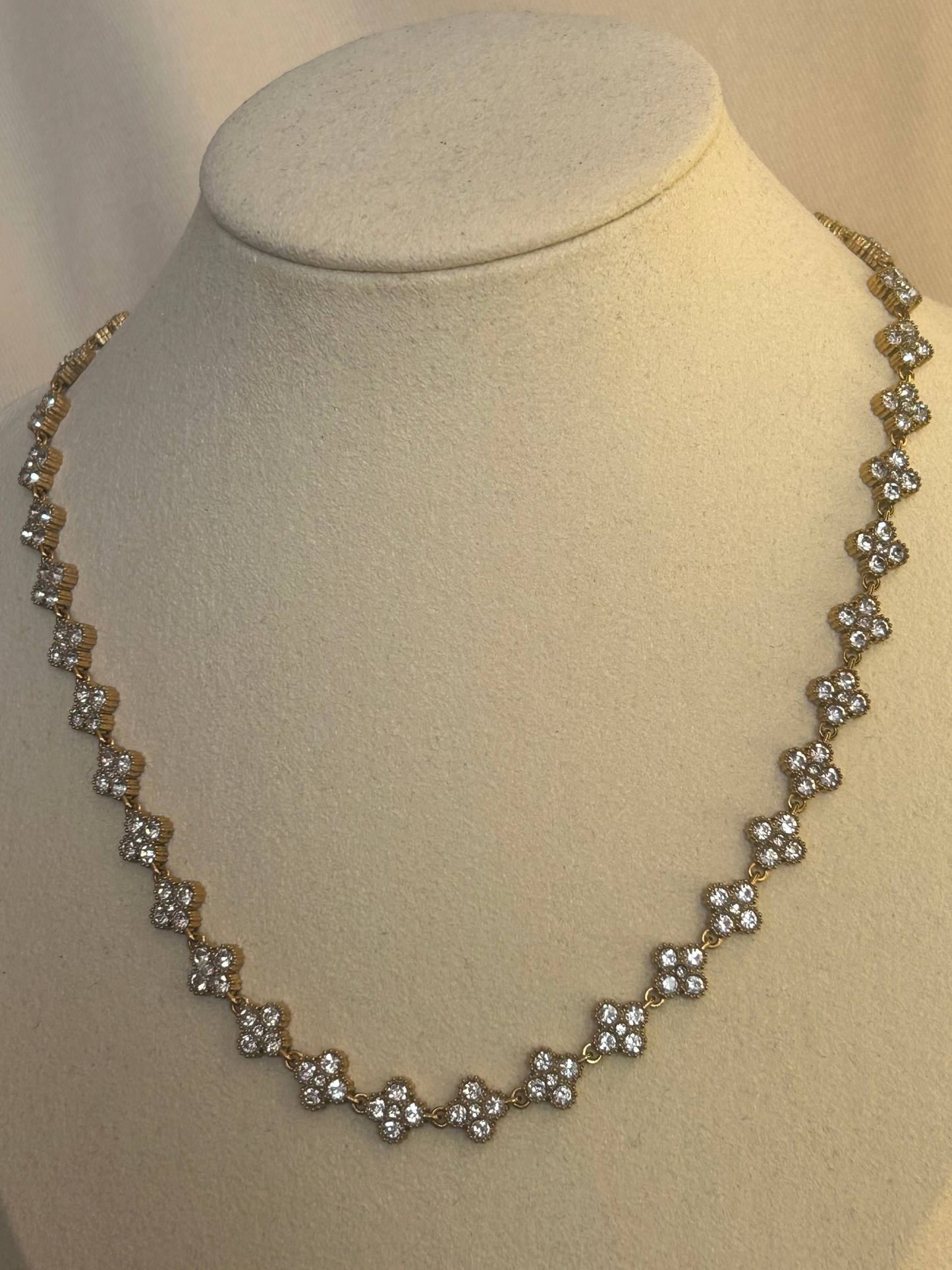 Luxe Roestvrijstalen bloemenketting met pavé zirkonia's |Beautiva Boutique