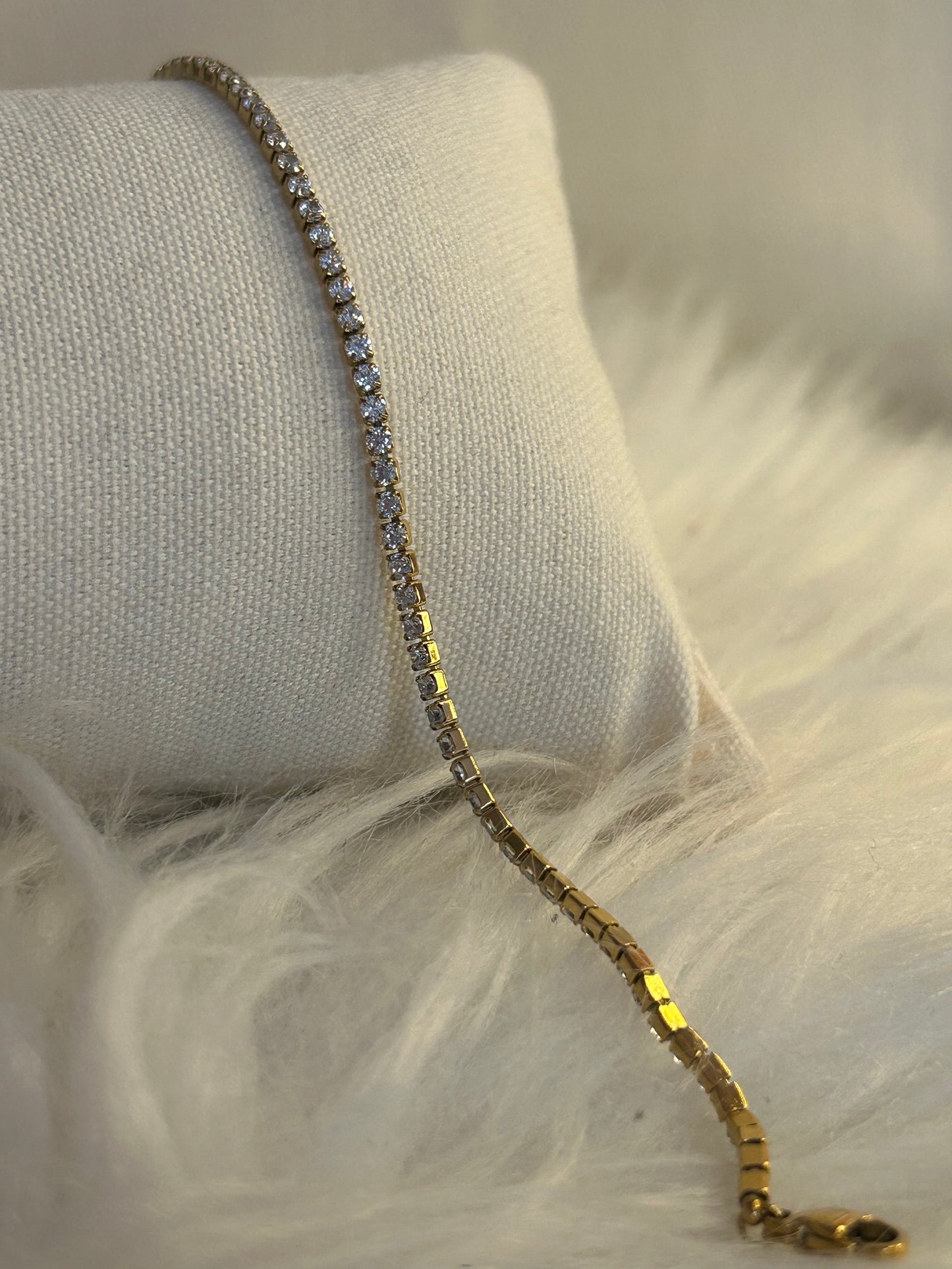 Fijne Strass Armband van roestvrij staal – elegante glans |Beautiva Boutique