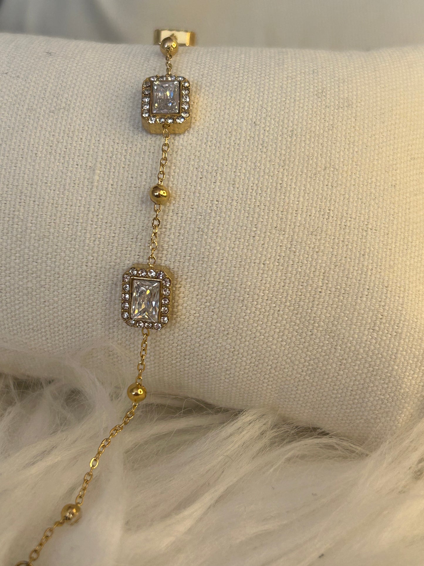 Strass Armband Rechthoek van Roestvrij Staal – Chique en Verfijnd: |Beautiva Boutique