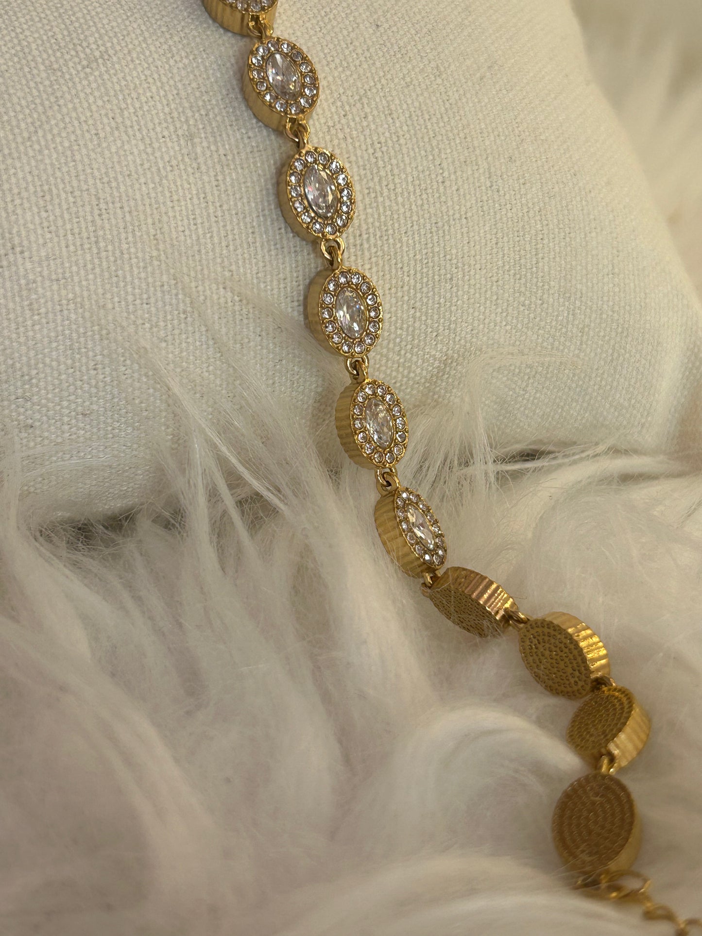 Armband met ovale strass van roestvrij staal — stralende elegantie: |Beautiva Boutique