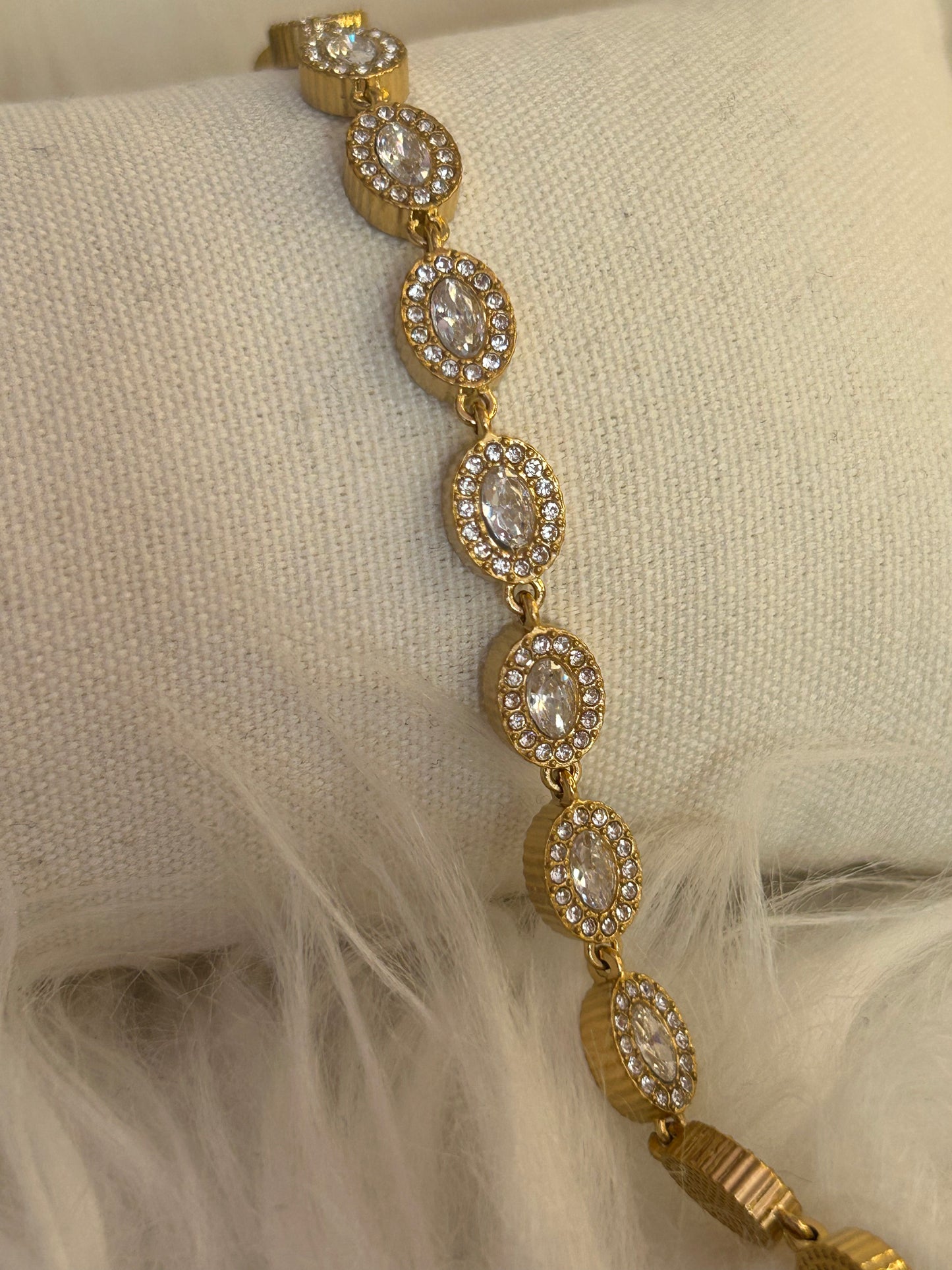 Armband met ovale strass van roestvrij staal — stralende elegantie: |Beautiva Boutique