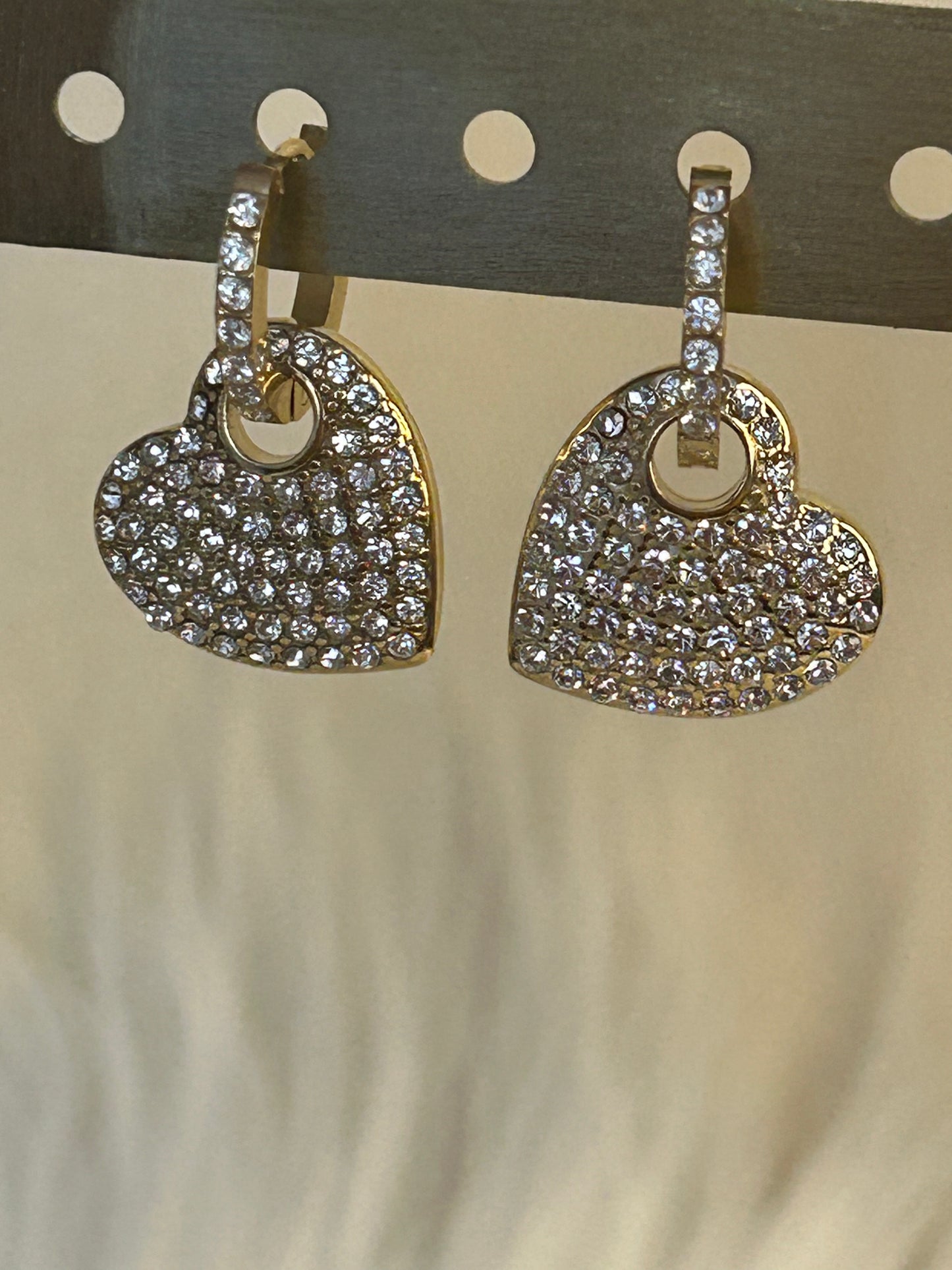 Hartvormige oorbellen met strass‑pavé – Roestvrijstaal elegante creolen |Beautiva Boutique
