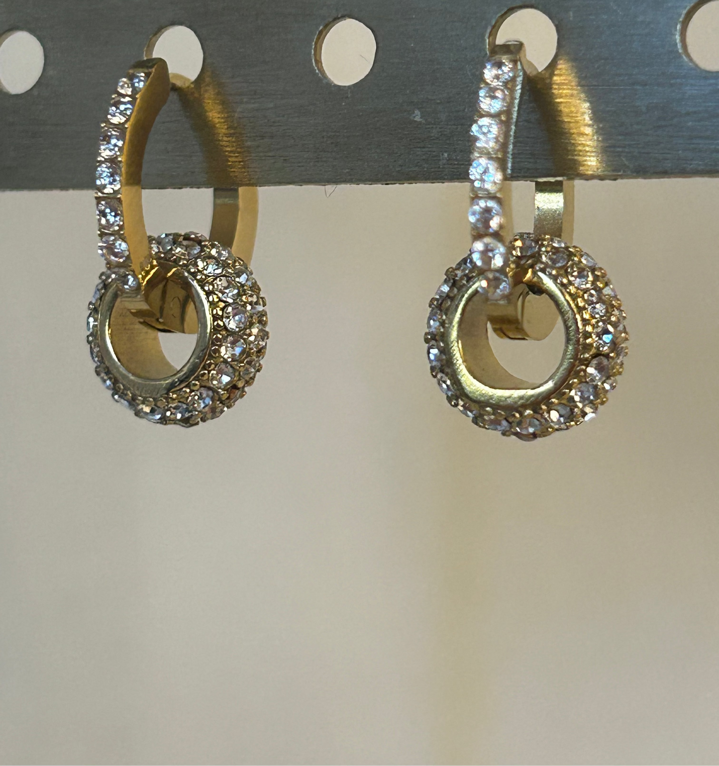 Strass Bezaaide Creolen Oorbellen Roestvrijstaal |Beautiva Boutique