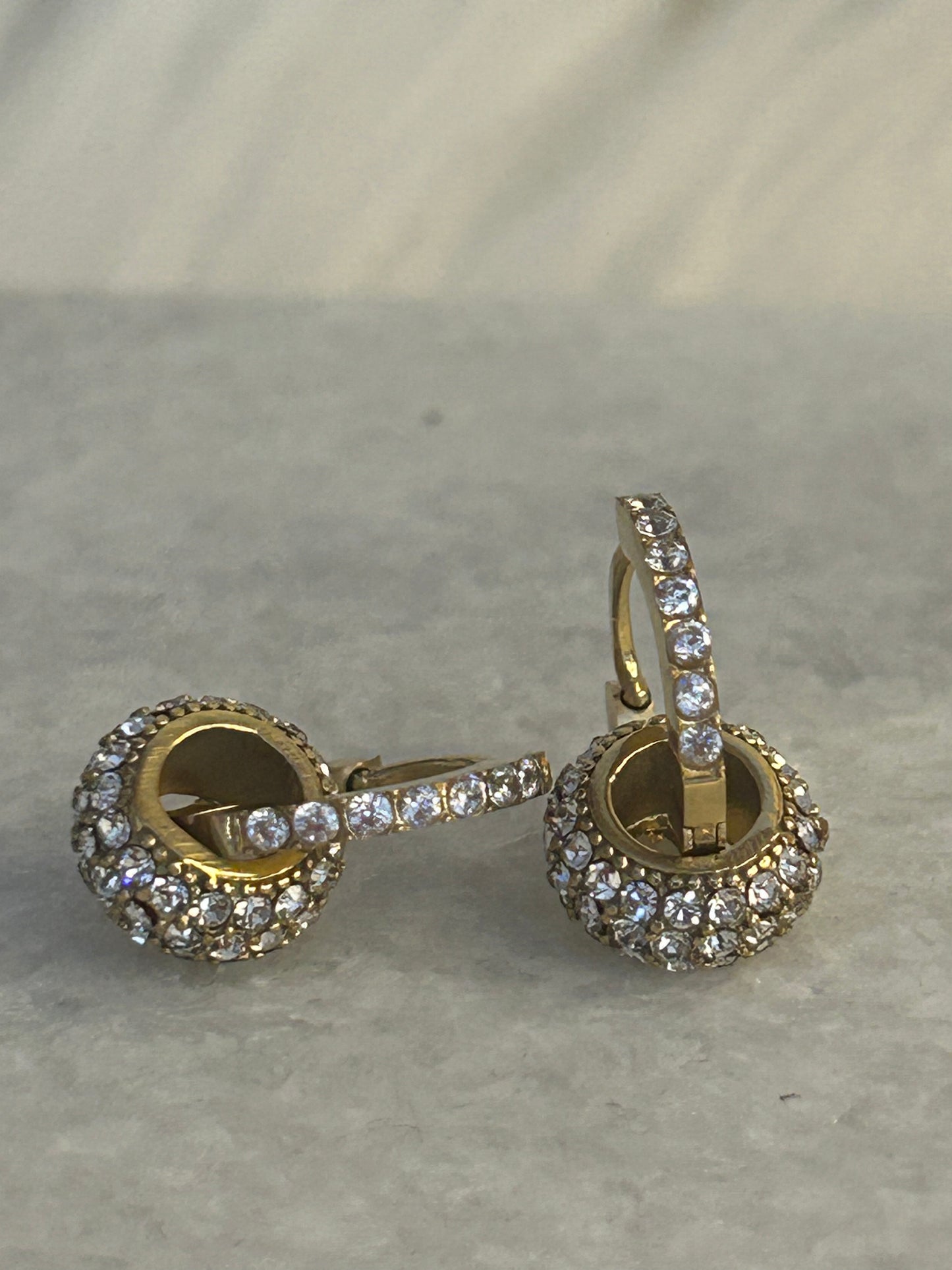 Strass Bezaaide Creolen Oorbellen Roestvrijstaal |Beautiva Boutique