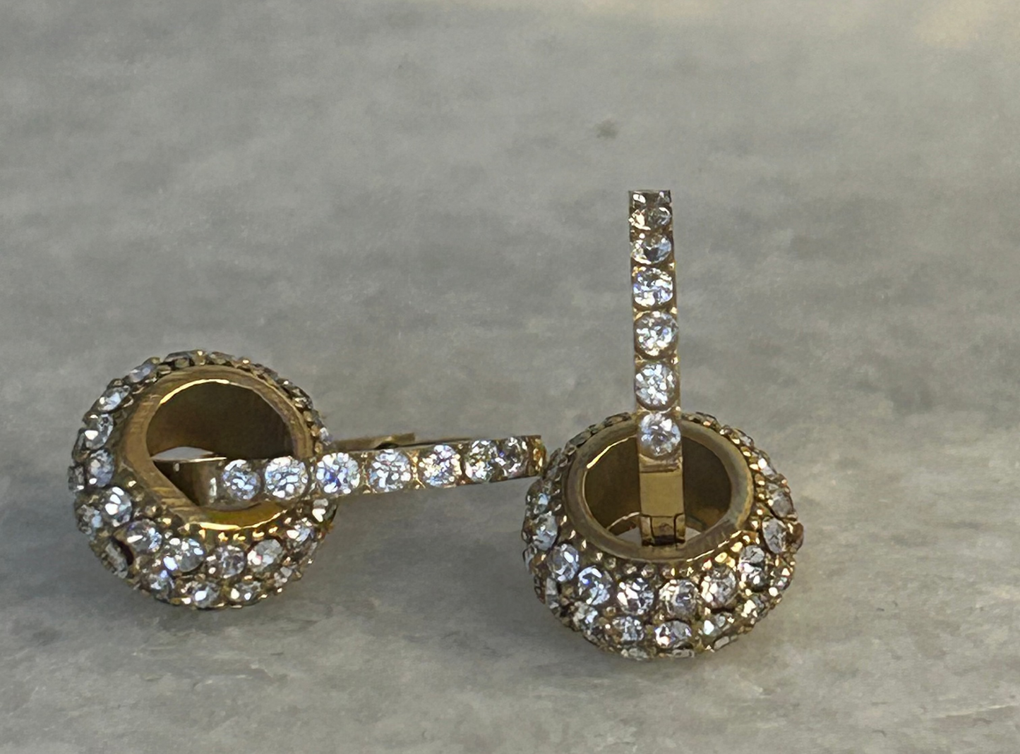 Strass Bezaaide Creolen Oorbellen Roestvrijstaal |Beautiva Boutique