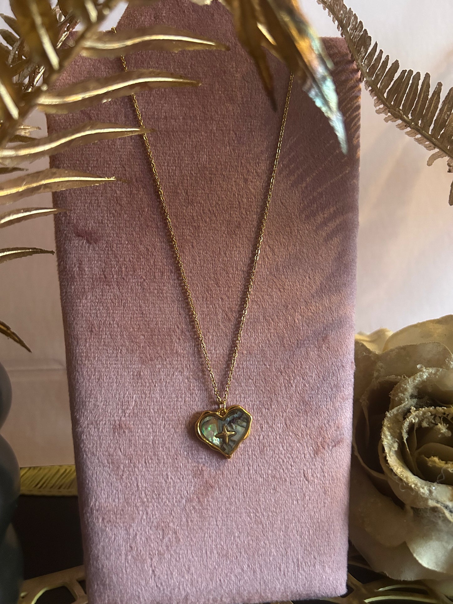 Roestvrijstalen Ketting met Elegante Parelmoeren Hart| Beautiva Boutique