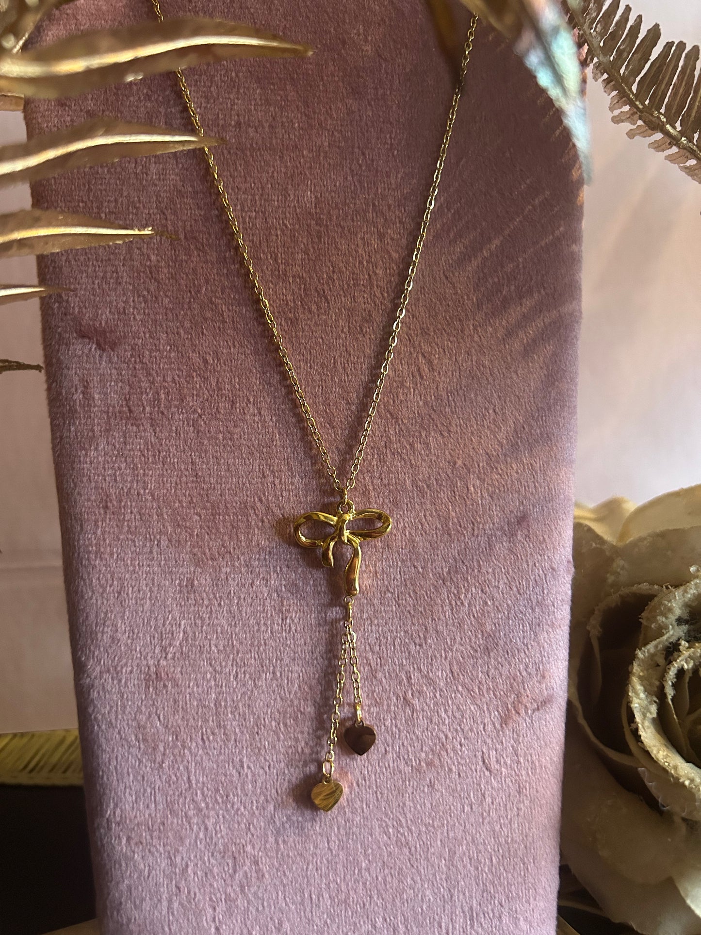 Roestvrijstalen vlinderdas ketting |Beautiva Boutique