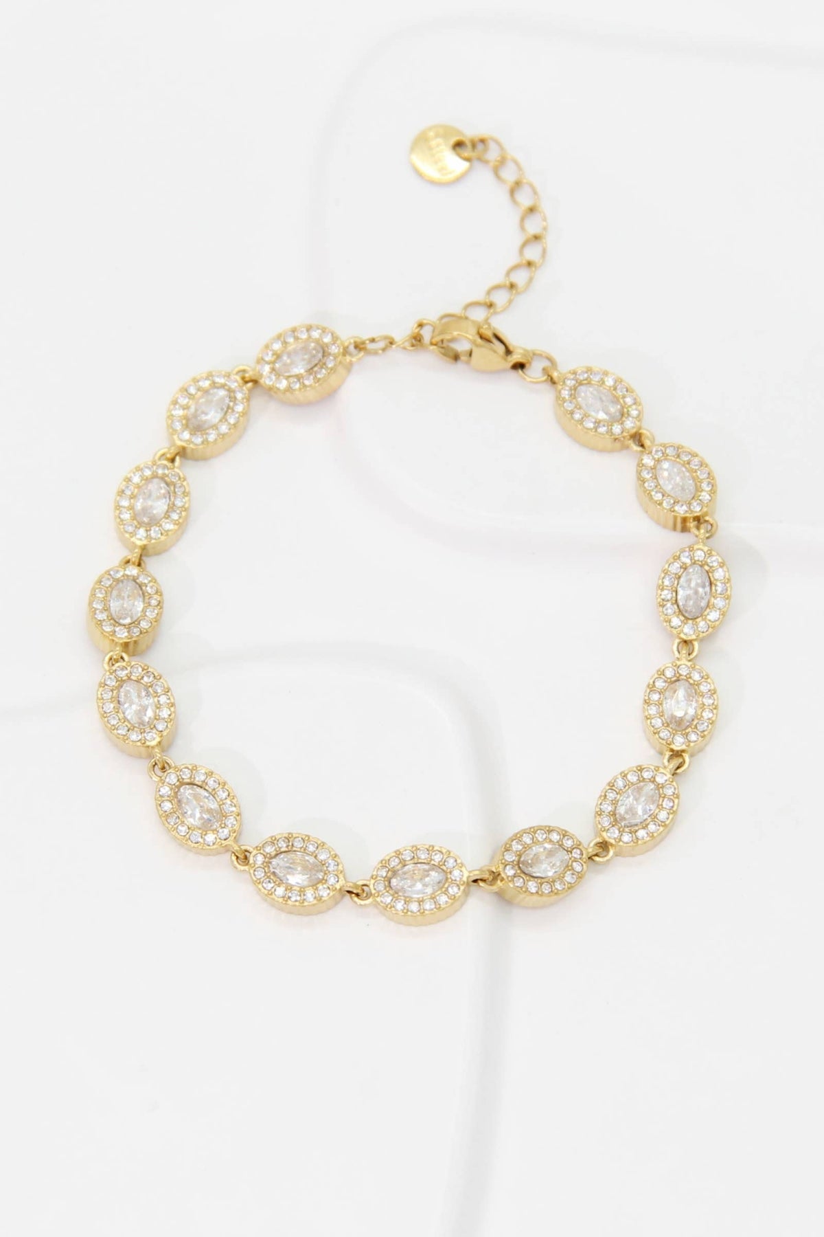 Armband met ovale strass van roestvrij staal — stralende elegantie: |Beautiva Boutique
