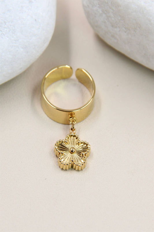 Verstelbare Klaverring van Roestvrij Staal: Geluksbrenger: Verguld |Beautiva Boutique