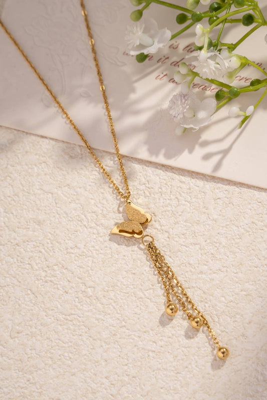 Gouden vlinderketting van roestvrij staal met hangers|Beautiva Boutique