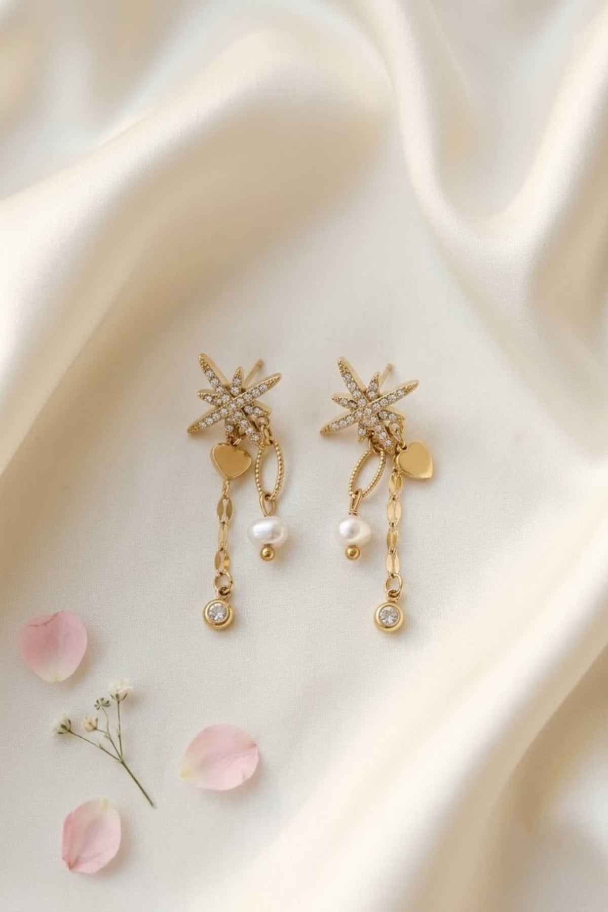 Sterrenoorbellen & bedels – Boheemse glans: Verguld |Beautiva Boutique