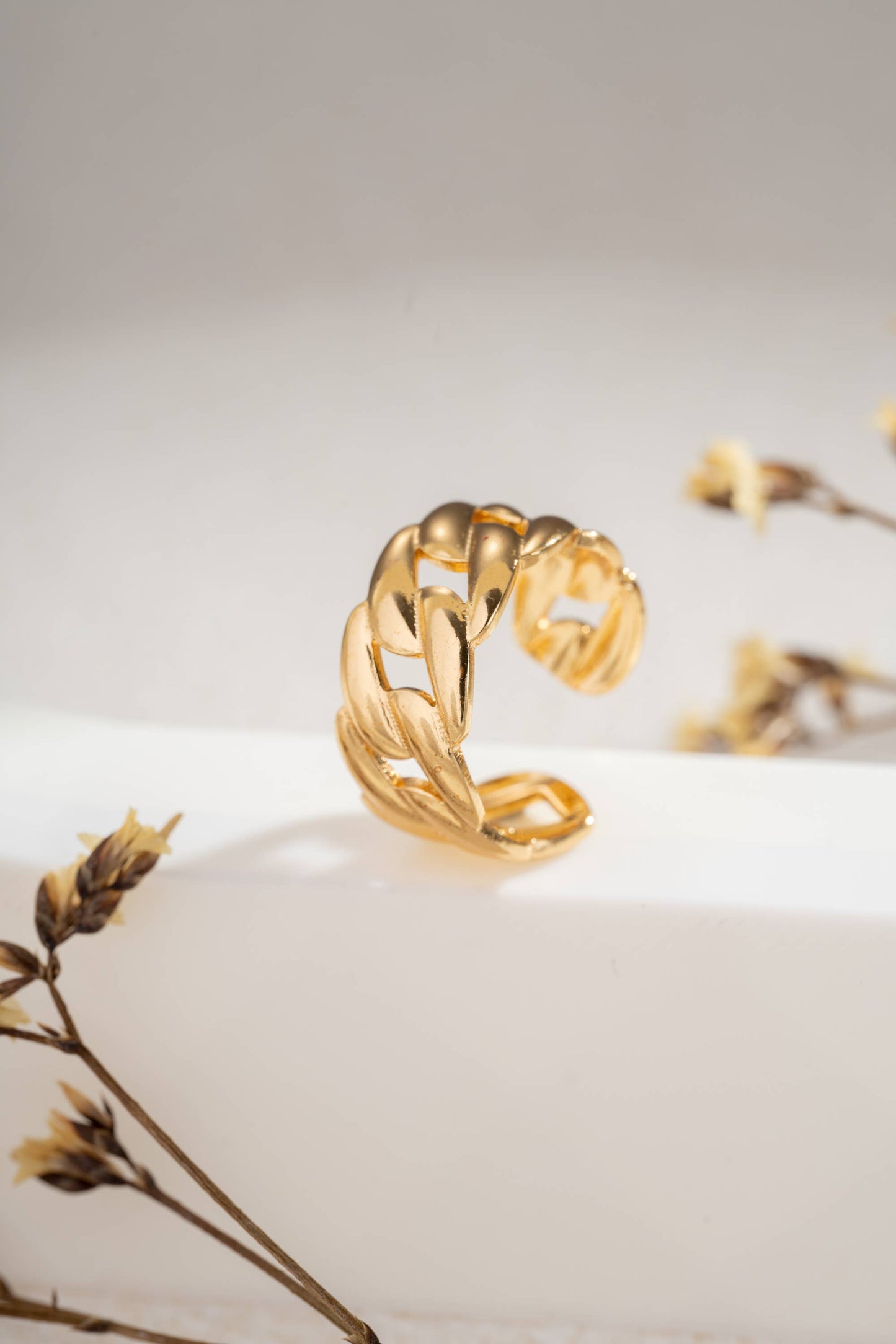Verstelbare chique ring van verguld en verzilverd roestvrij staal.|Beautiva Boutique