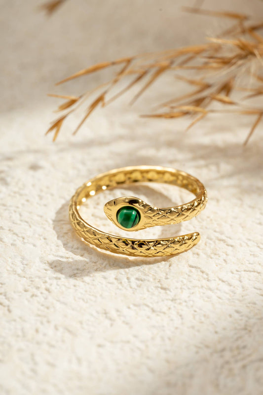 Verstelbare Gouden Slangenring Dames Roestvrij Staal | Beautiva Boutique