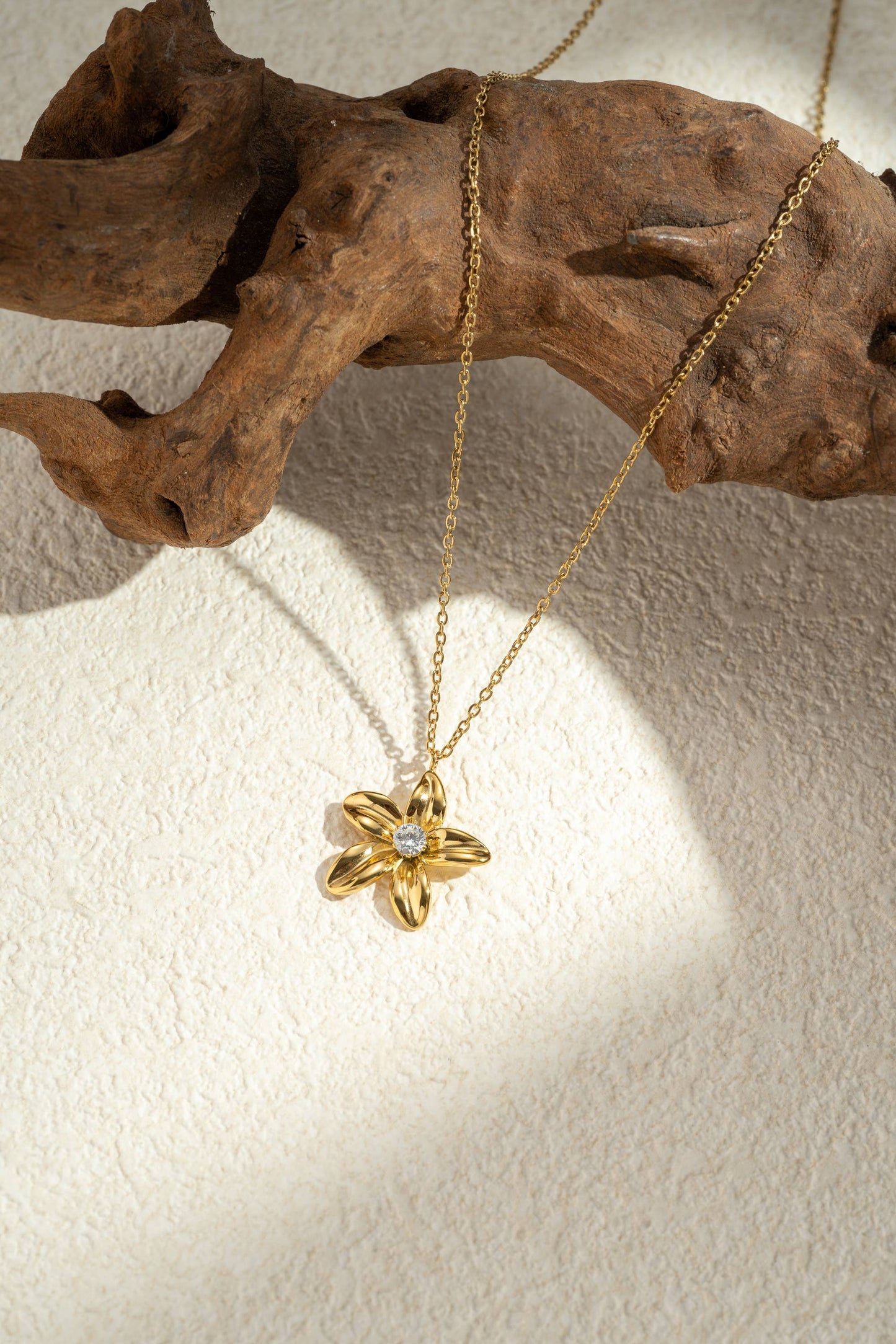 Roestvrij Stalen Bloemen Ketting Ring Oorbellen Kristal sieraden set |Beautiva Boutique