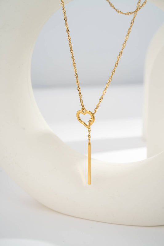 Verfijnde Hart Ketting Roestvrij Staal Goud |Beautiva Boutique