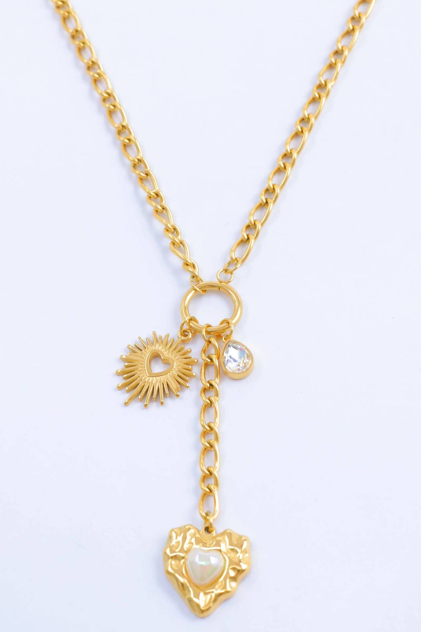 Roestvrijstalen Hart Hanger Ketting verguld |Beautiva Boutique