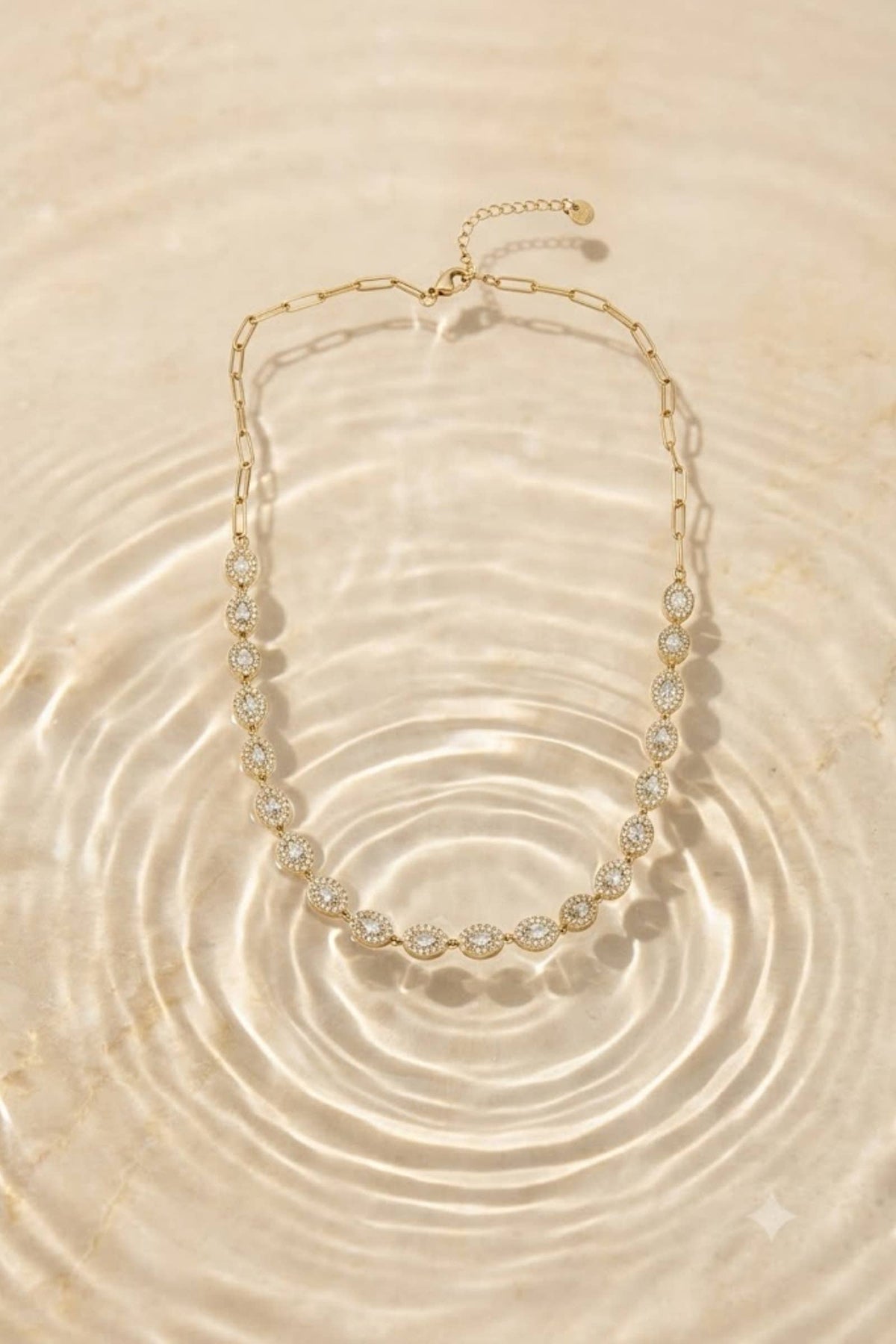 Strassketting van roestvrij staal – tijdloze glans: Verguld |Beautiva Boutique